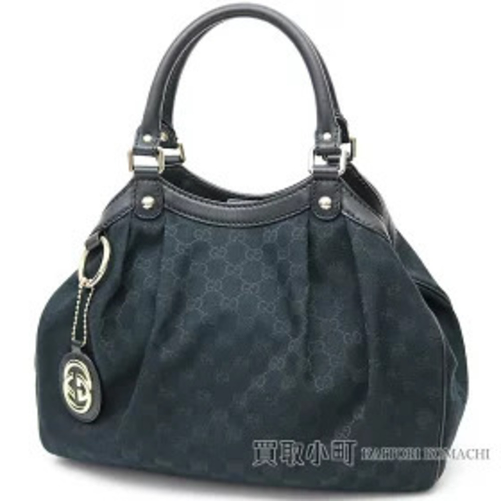 Gucci Sukey GG Canvas Tote Bag Black Interlocking GG Charm Handbag